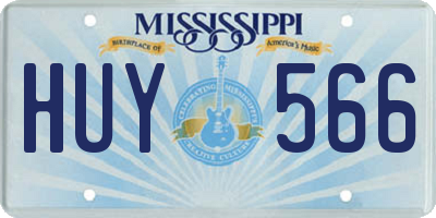 MS license plate HUY566