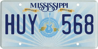 MS license plate HUY568