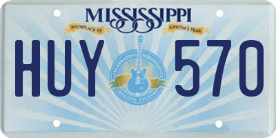 MS license plate HUY570
