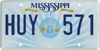 MS license plate HUY571