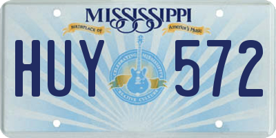 MS license plate HUY572