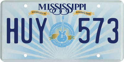 MS license plate HUY573