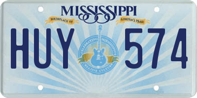 MS license plate HUY574
