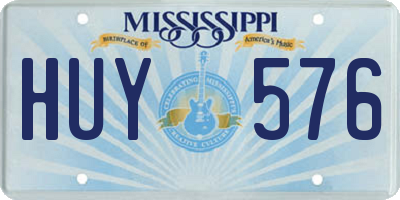 MS license plate HUY576