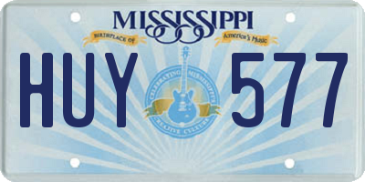MS license plate HUY577