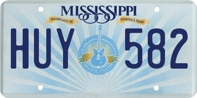 MS license plate HUY582