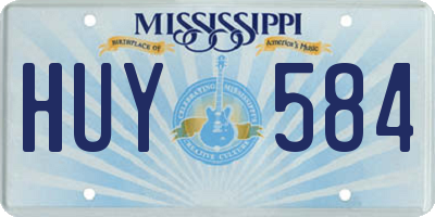 MS license plate HUY584