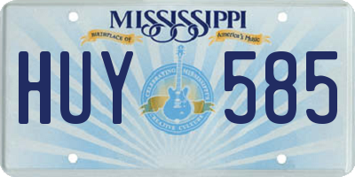 MS license plate HUY585