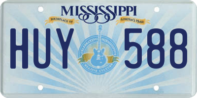 MS license plate HUY588