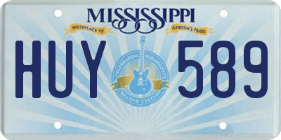 MS license plate HUY589