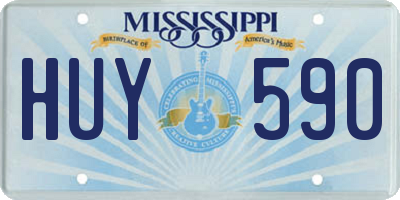 MS license plate HUY590