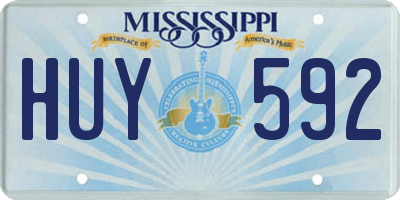 MS license plate HUY592