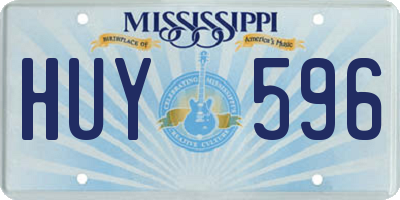 MS license plate HUY596