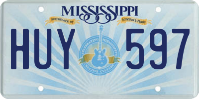 MS license plate HUY597