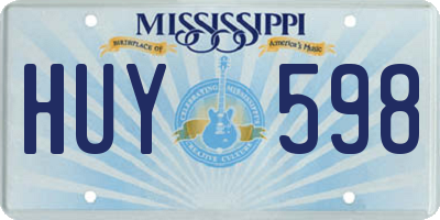 MS license plate HUY598