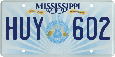 MS license plate HUY602