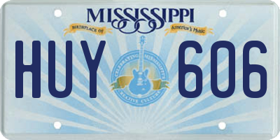MS license plate HUY606