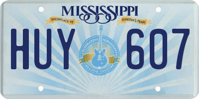 MS license plate HUY607