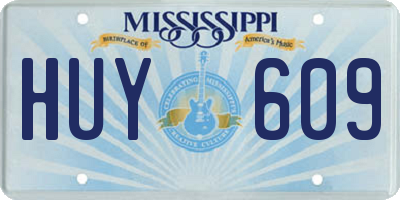 MS license plate HUY609