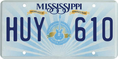 MS license plate HUY610