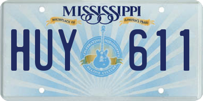 MS license plate HUY611