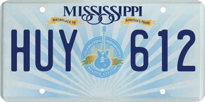 MS license plate HUY612