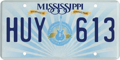 MS license plate HUY613