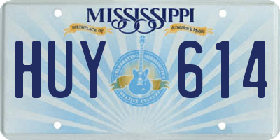 MS license plate HUY614