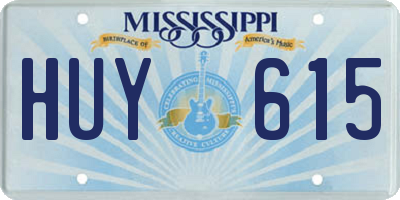 MS license plate HUY615