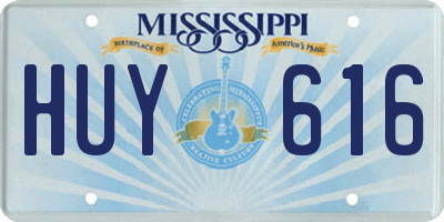 MS license plate HUY616