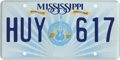 MS license plate HUY617