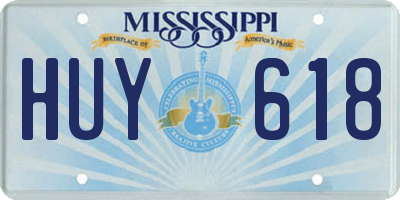MS license plate HUY618