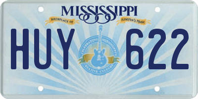 MS license plate HUY622