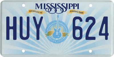 MS license plate HUY624