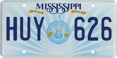 MS license plate HUY626