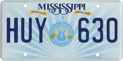 MS license plate HUY630
