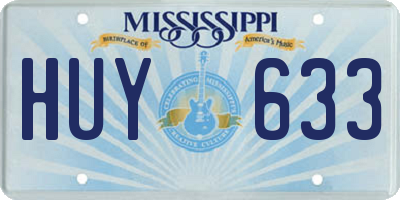 MS license plate HUY633