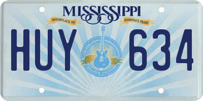 MS license plate HUY634