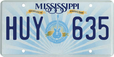 MS license plate HUY635