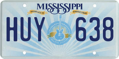 MS license plate HUY638