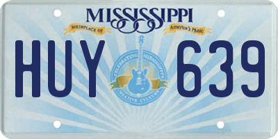 MS license plate HUY639