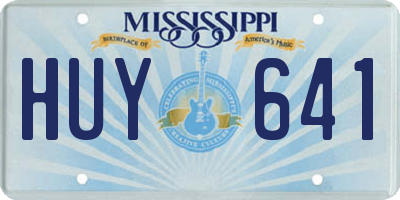 MS license plate HUY641