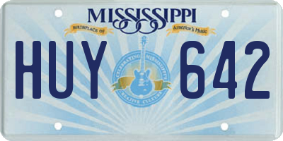 MS license plate HUY642