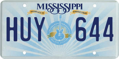 MS license plate HUY644