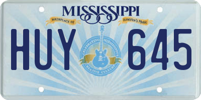 MS license plate HUY645