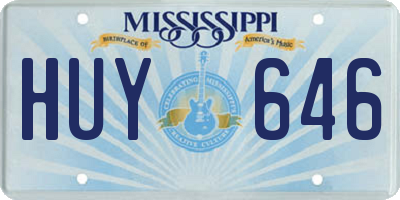 MS license plate HUY646