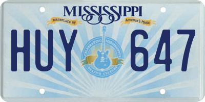 MS license plate HUY647