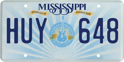MS license plate HUY648