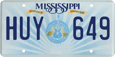 MS license plate HUY649
