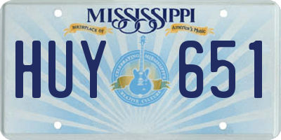 MS license plate HUY651